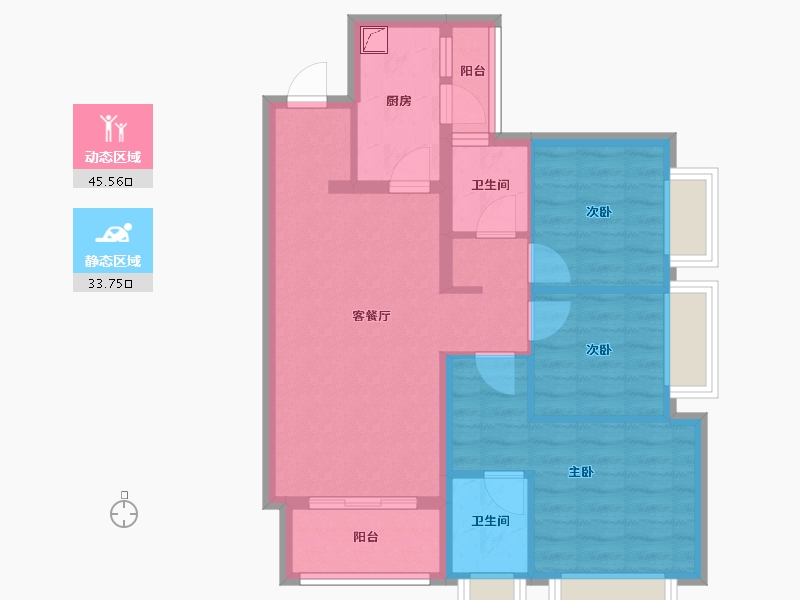 贵州省-贵阳市-龙湖·景粼天著-75.50-户型库-动静分区