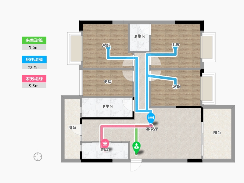 广西壮族自治区-南宁市-振宁星光广场-89.49-户型库-动静线