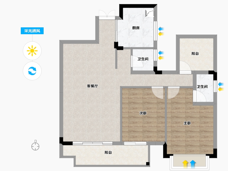 广西壮族自治区-南宁市-中鼎公园首府-78.16-户型库-采光通风