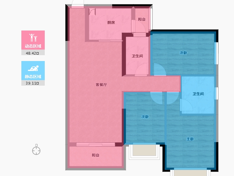 广西壮族自治区-南宁市-汉军冠江台-77.23-户型库-动静分区