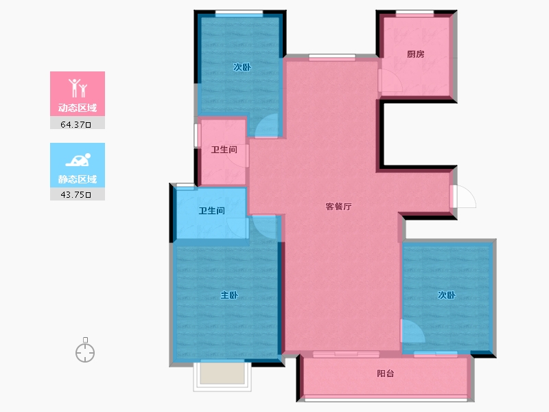 甘肃省-兰州市-瑞辰金悦府-97.12-户型库-动静分区