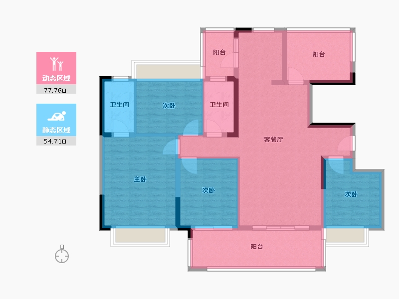 贵州省-毕节市-麒龙香林美域-119.00-户型库-动静分区