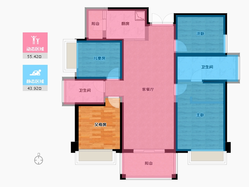 广西壮族自治区-南宁市-南宁宝能城-97.12-户型库-动静分区