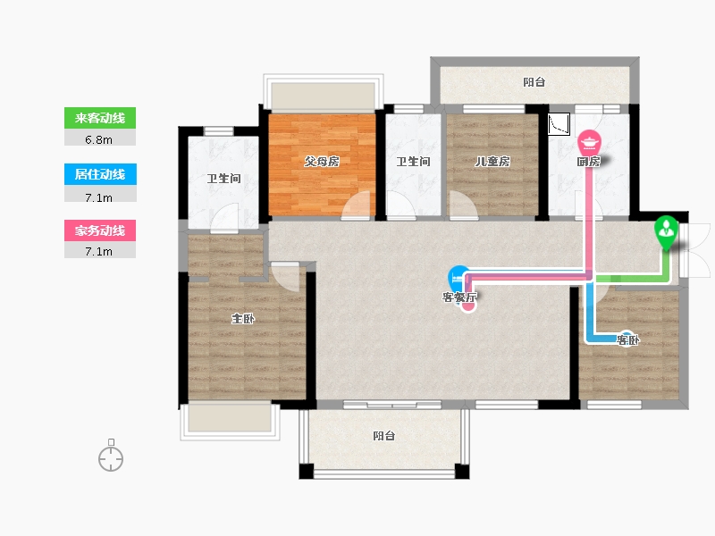 广西壮族自治区-南宁市-南宁宝能城-108.09-户型库-动静线