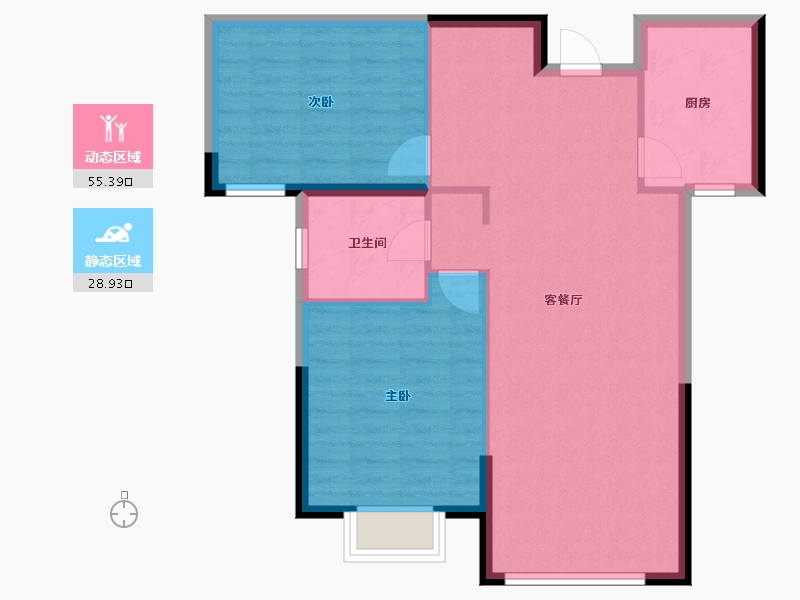 甘肃省-兰州市-瑞岭悦府-76.80-户型库-动静分区