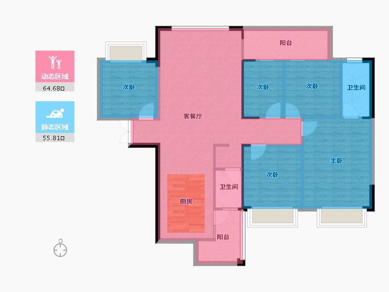 广西壮族自治区-南宁市-振宁星光广场-109.54-户型库-动静分区