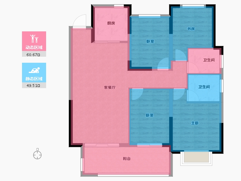 安徽省-合肥市-乐富强悦湖熙岸-99.29-户型库-动静分区