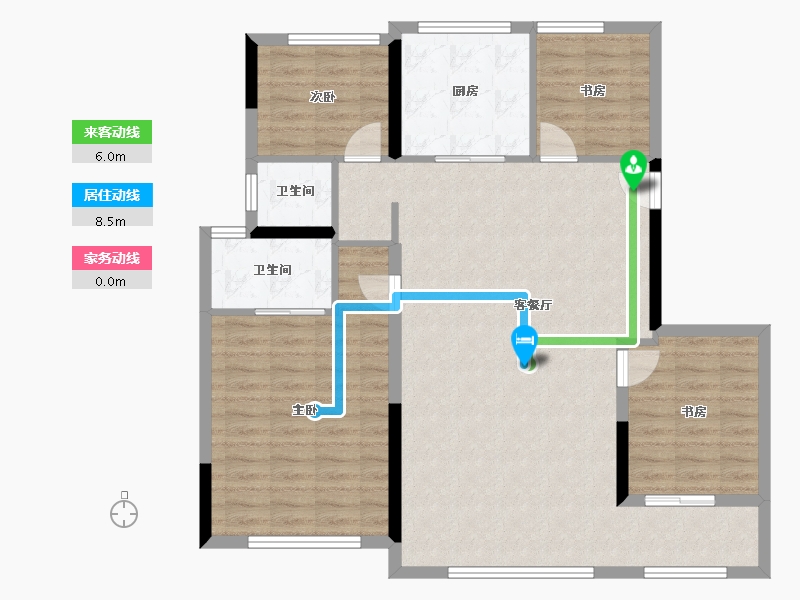 浙江省-金华市-万科城-108.09-户型库-动静线