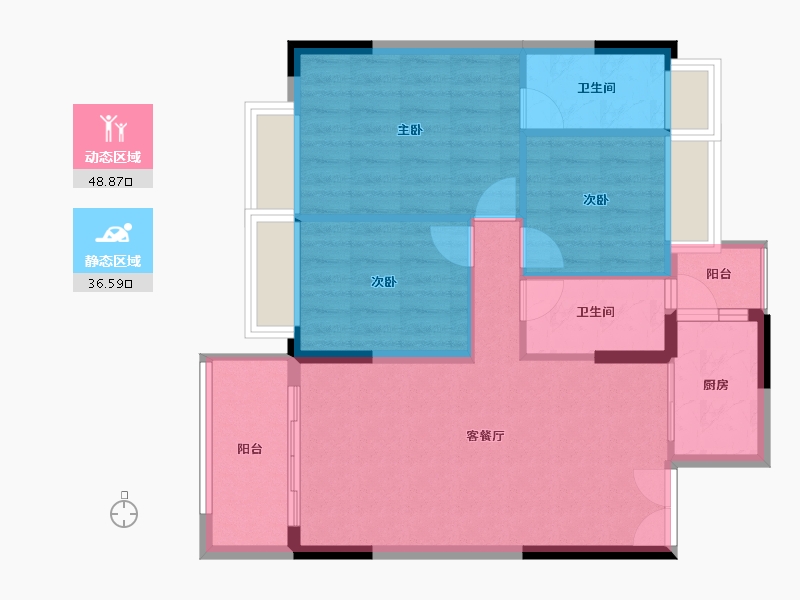 广东省-惠州市-丽日湖逸家园二期-77.29-户型库-动静分区