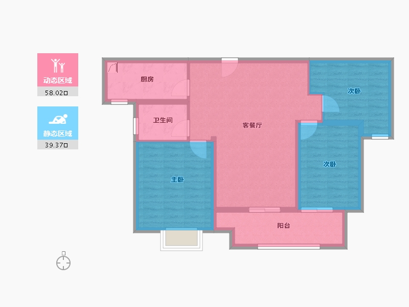 江苏省-徐州市-泉城壹號院-87.27-户型库-动静分区