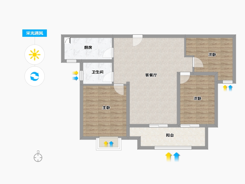 江苏省-徐州市-泉城壹號院-87.27-户型库-采光通风