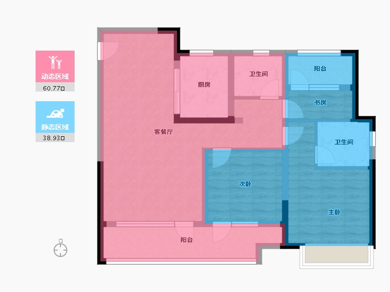 山东省-青岛市-胶州凯旋门-88.00-户型库-动静分区