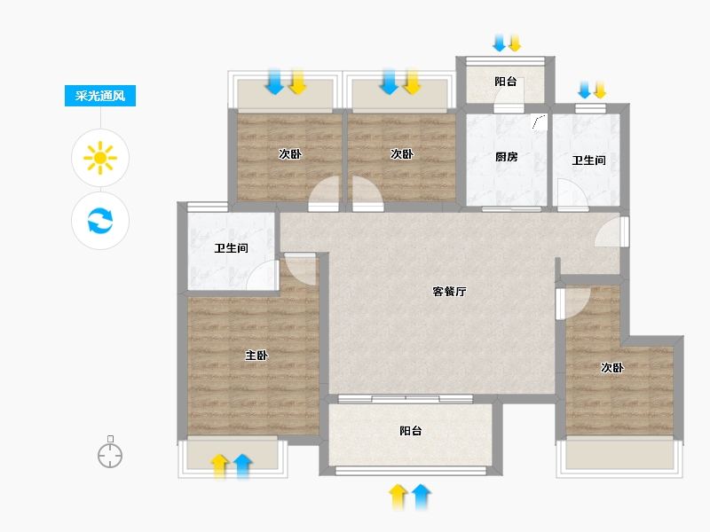 四川省-成都市-金成德信锦绣天成-88.38-户型库-采光通风