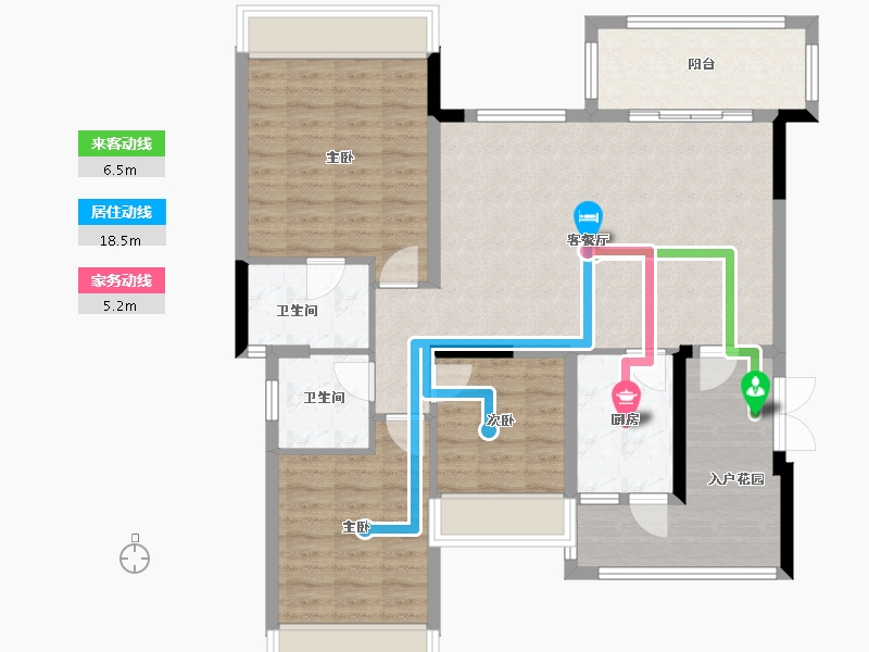 四川省-成都市-恒大银海湖-99.77-户型库-动静线