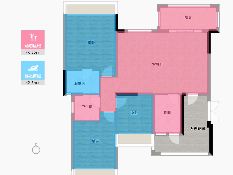 四川省-成都市-恒大银海湖-99.77-户型库-动静分区