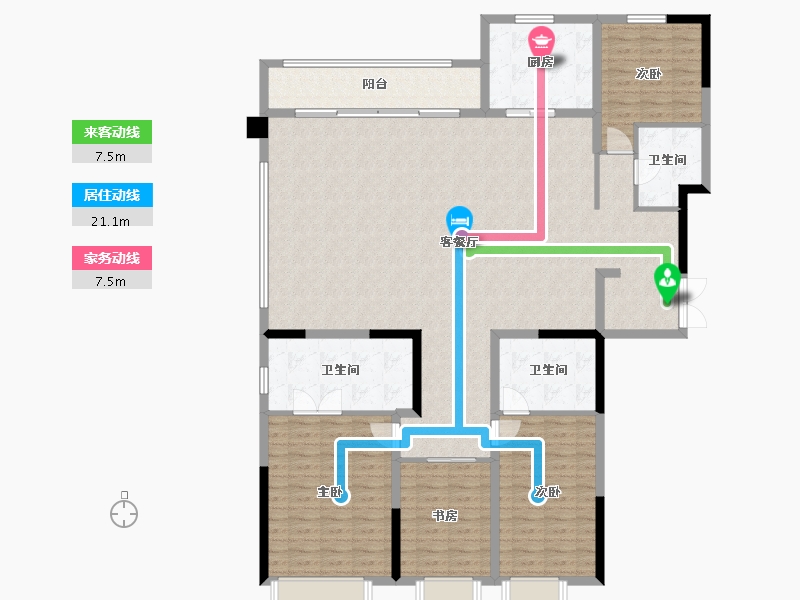 重庆-重庆市-阳光城天澜道11号-176.20-户型库-动静线