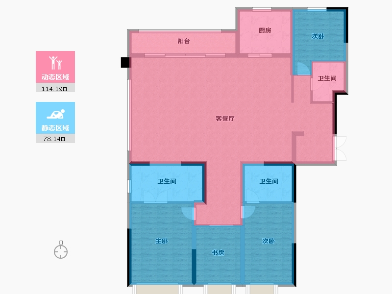 重庆-重庆市-阳光城天澜道11号-176.20-户型库-动静分区