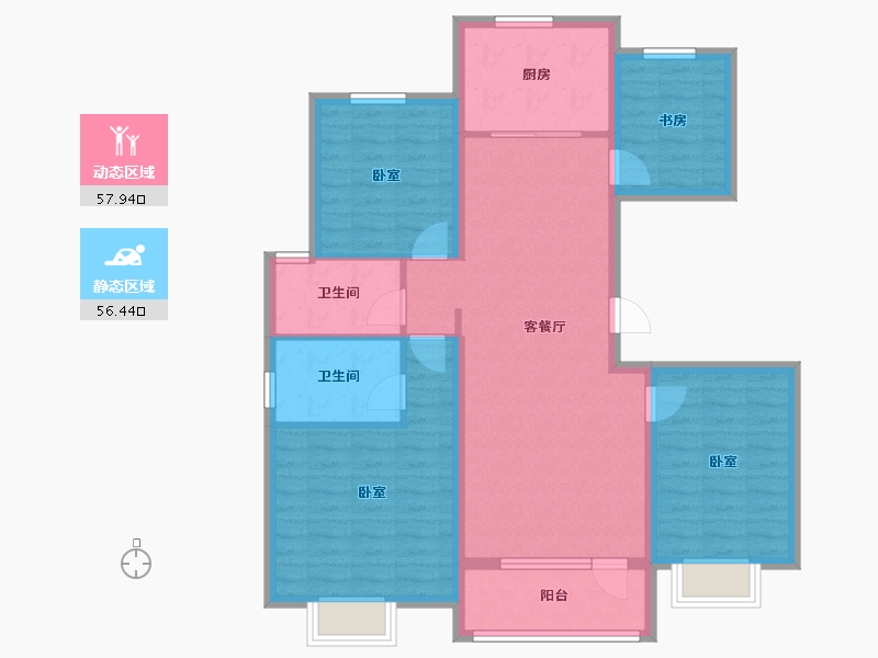 山东省-青岛市-海尔产城创翡翠公园-102.40-户型库-动静分区