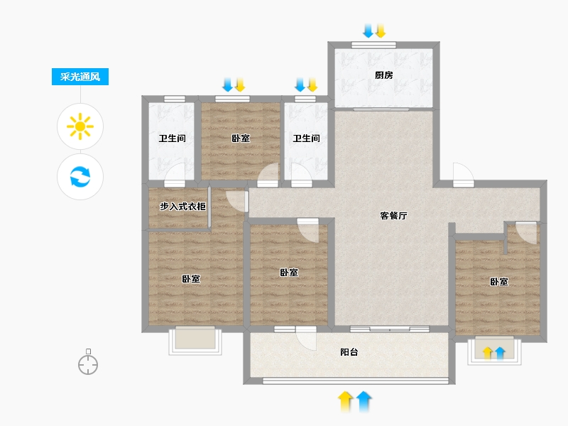 山东省-青岛市-海信君和-122.40-户型库-采光通风