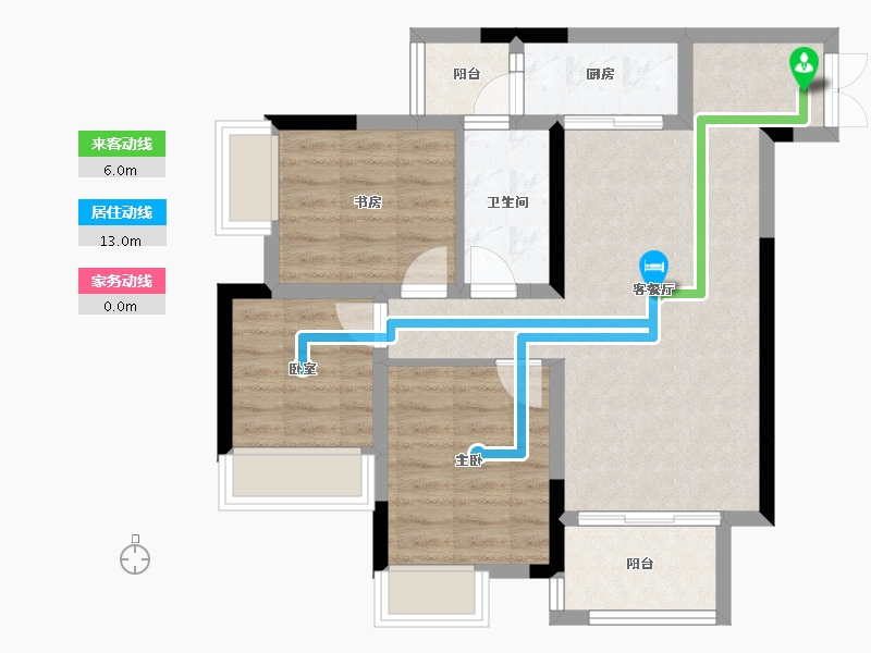 重庆-重庆市-北新御龙湾-67.45-户型库-动静线