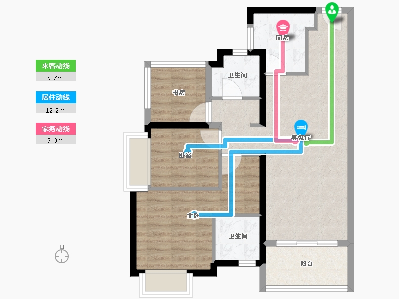 广东省-惠州市-康桥知园-70.20-户型库-动静线