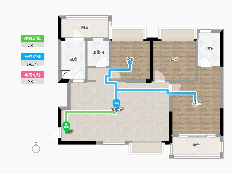 四川省-成都市-恒大银海湖-88.60-户型库-动静线