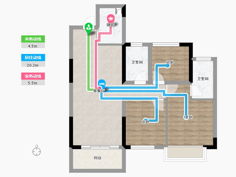 湖南省-长沙市-汉唐世家-70.28-户型库-动静线