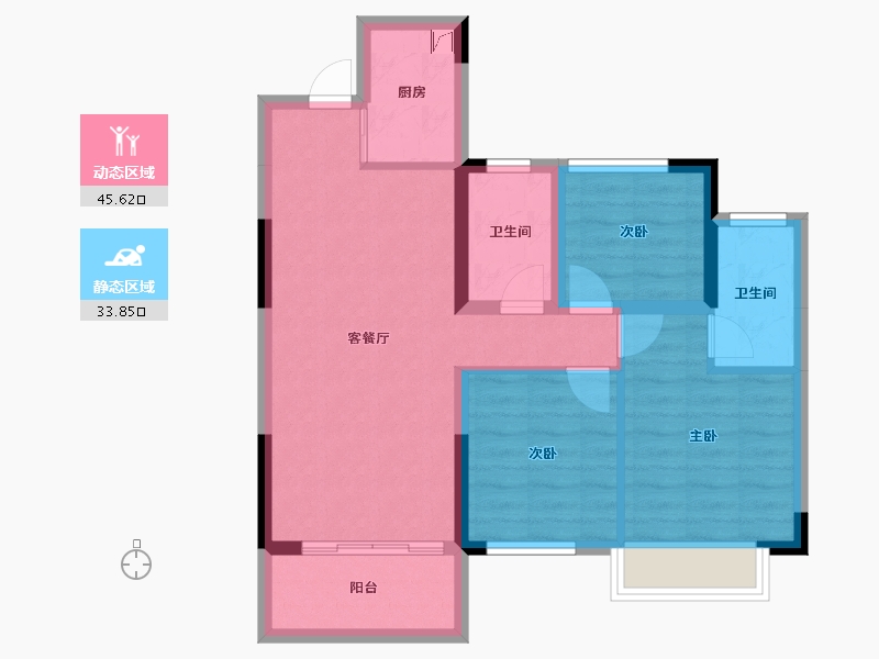 湖南省-长沙市-汉唐世家-70.28-户型库-动静分区