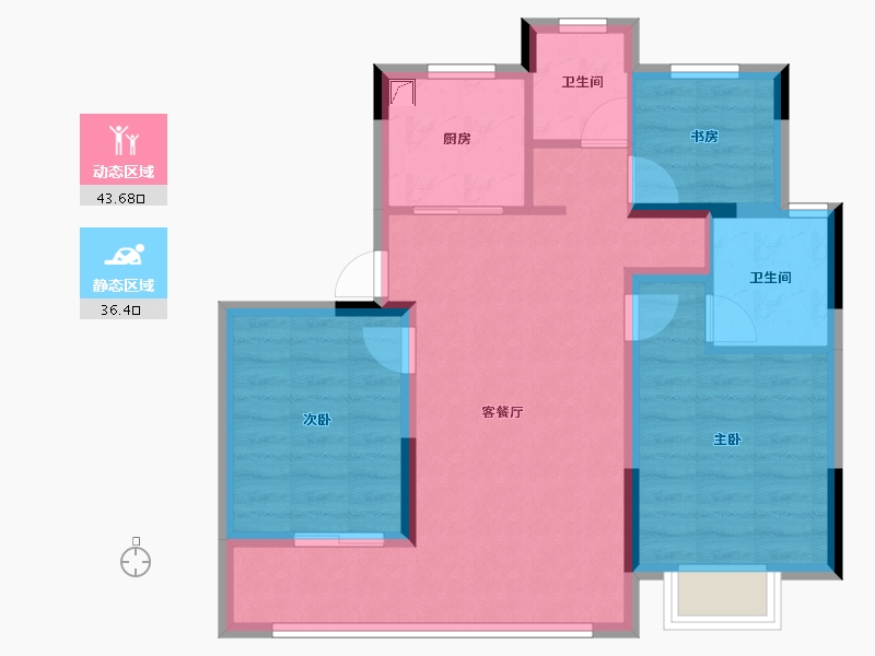 浙江省-金华市-万科城-71.20-户型库-动静分区