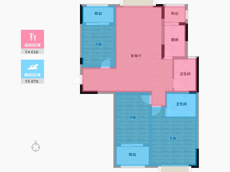 湖南省-湘潭市-湘佳上城-132.00-户型库-动静分区