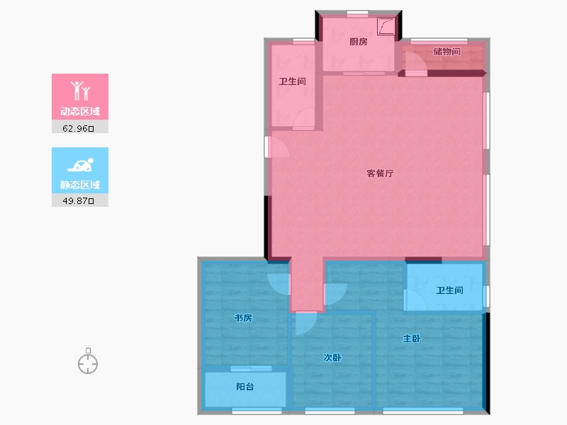 浙江省-金华市-万科城-101.60-户型库-动静分区