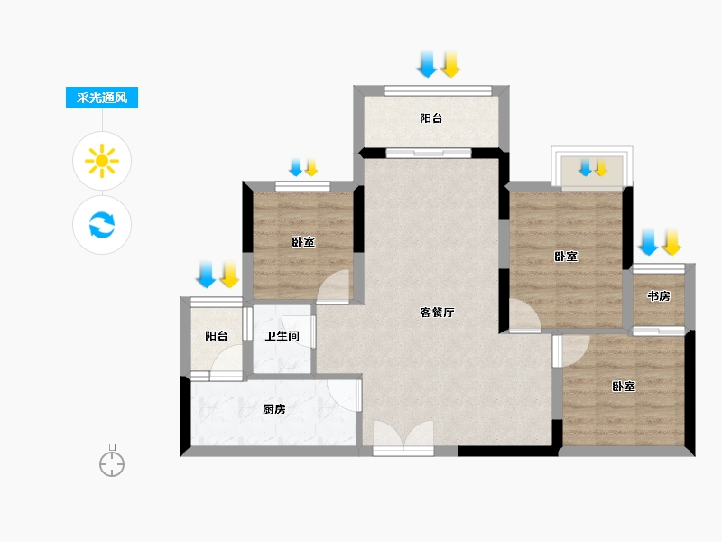 重庆-重庆市-双福时代广场-70.26-户型库-采光通风