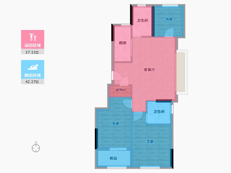 浙江省-金华市-万科城-71.21-户型库-动静分区