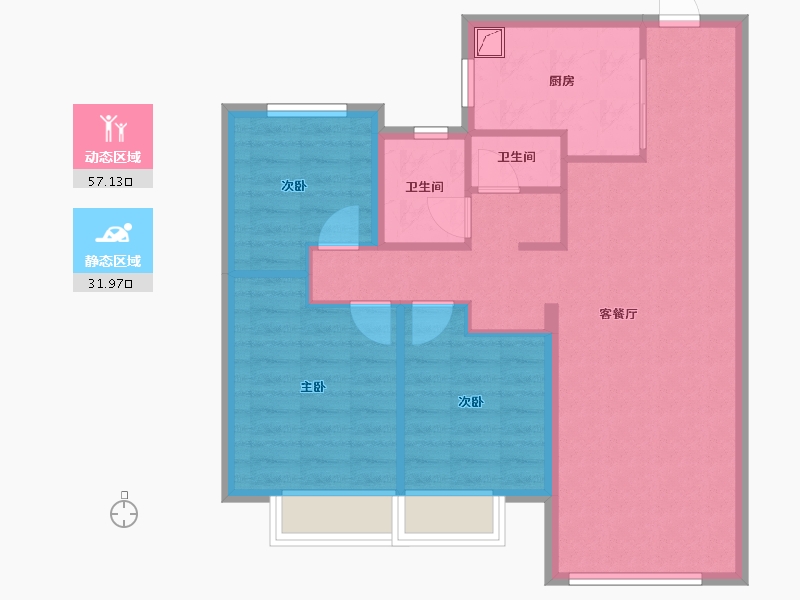 山东省-青岛市-龙湖亿联春江天玺-80.01-户型库-动静分区