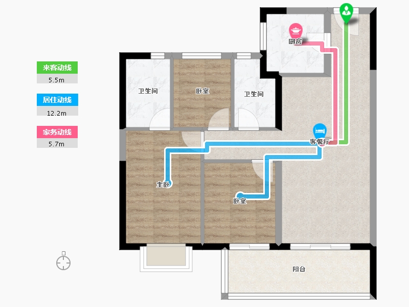 云南省-昆明市-招商公园大道央璟-77.52-户型库-动静线