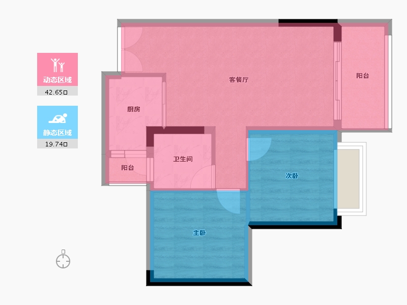 广东省-惠州市-丽日湖逸家园二期-55.84-户型库-动静分区