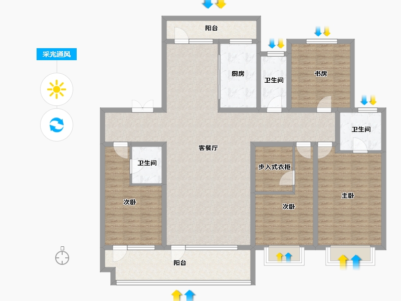 山东省-青岛市-海悦湾-154.40-户型库-采光通风