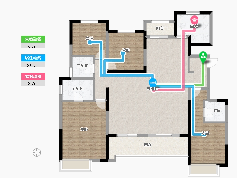 陕西省-西安市-华润置地未来城市-134.35-户型库-动静线