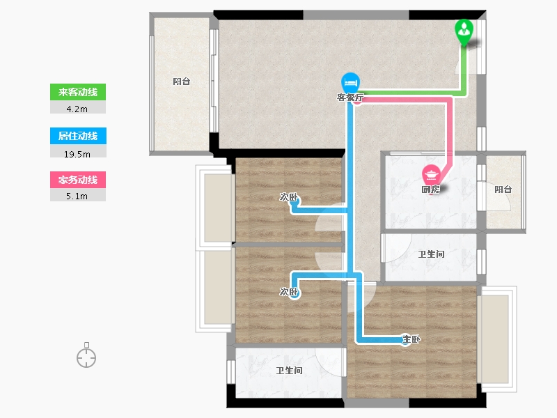 广东省-惠州市-丽日湖逸家园二期-74.68-户型库-动静线