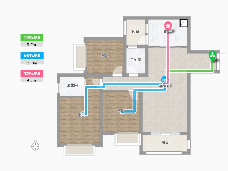 重庆-重庆市-康田·栖樾-94.00-户型库-动静线