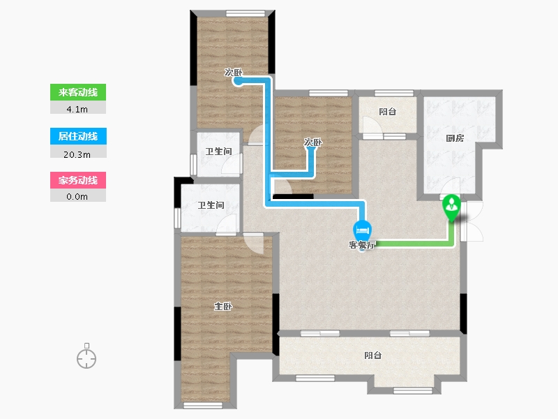 重庆-重庆市-华美翡丽山-118.81-户型库-动静线