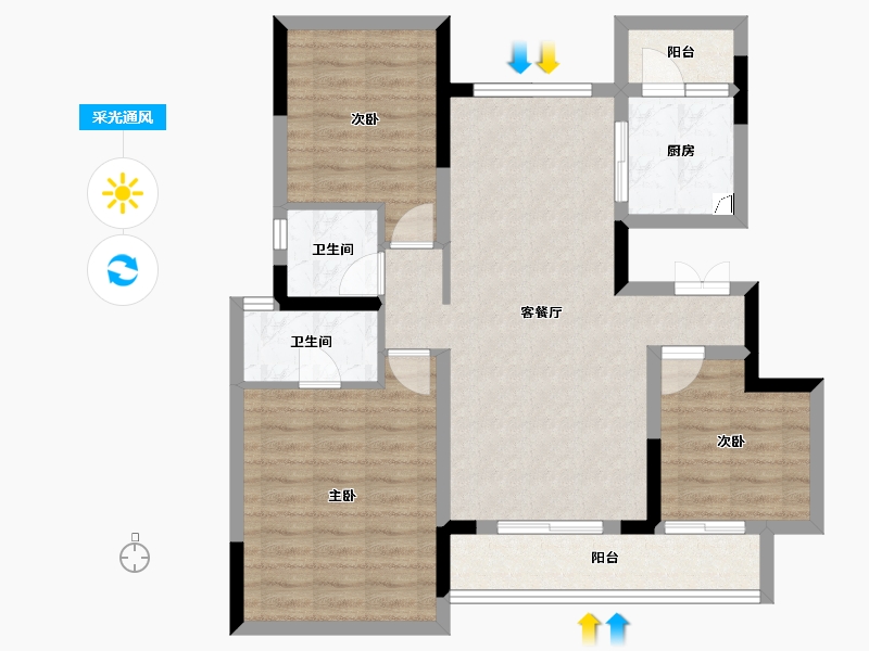 四川省-成都市-德商天骄城学府-83.67-户型库-采光通风