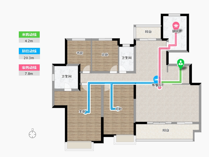 陕西省-西安市-华润置地未来城市-153.72-户型库-动静线