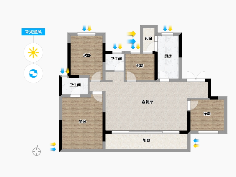 四川省-成都市-德商天骄城学府-92.65-户型库-采光通风