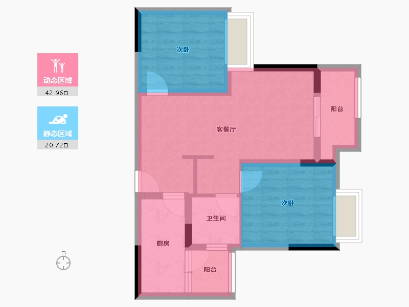 重庆-重庆市-新城光屿-55.60-户型库-动静分区