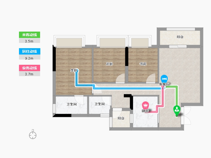 重庆-重庆市-三一云城-76.11-户型库-动静线