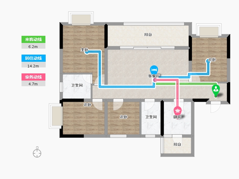 重庆-重庆市-新城光屿-96.51-户型库-动静线