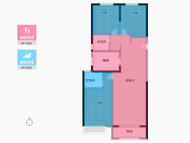 陕西省-西安市-富力开远城-104.00-户型库-动静分区