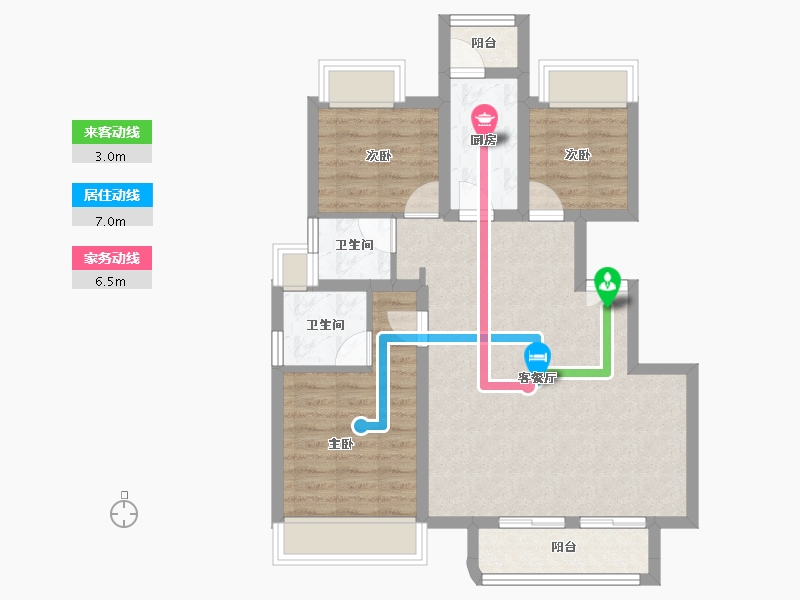 重庆-重庆市-中粮天悦壹号-76.25-户型库-动静线