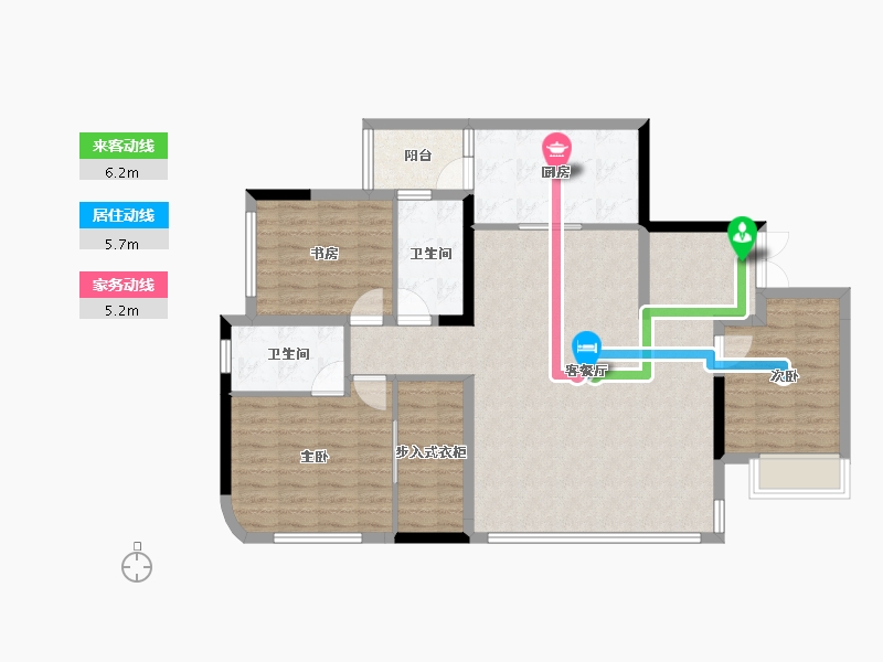 重庆-重庆市-香港置地启元-106.53-户型库-动静线